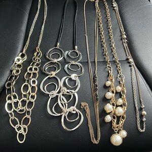 #21 gold tone silver tone necklaces bundle